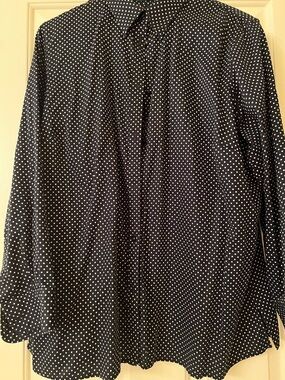 Ralph Lauren Black Polka Dot Button-Up Blouse